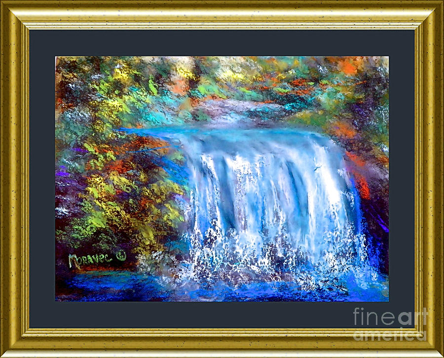 Autumn Waterfall Pastel by Shirley Moravec