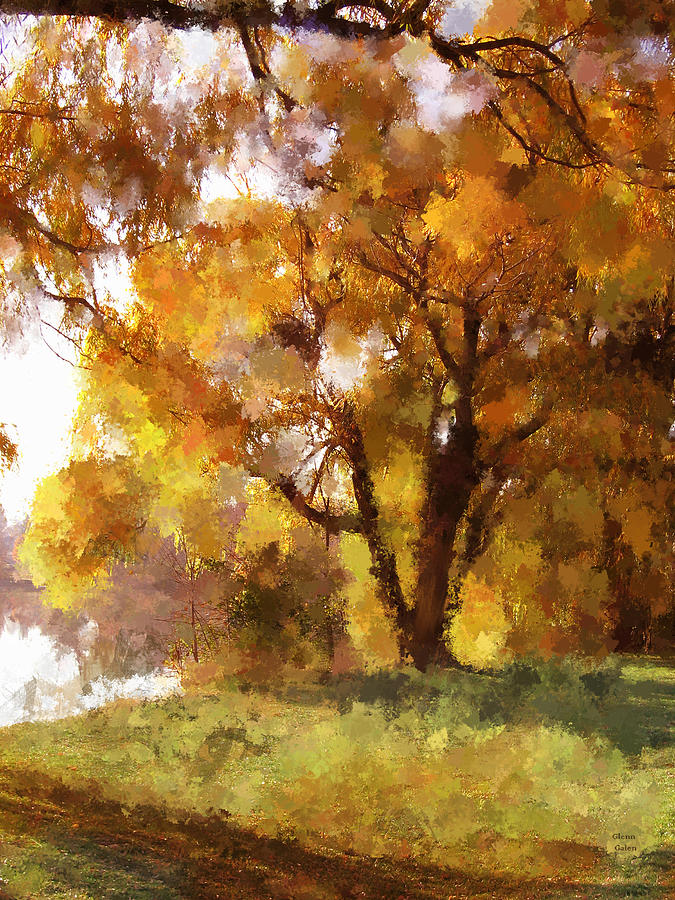 Autumn WIllow Painting by Glenn Galen