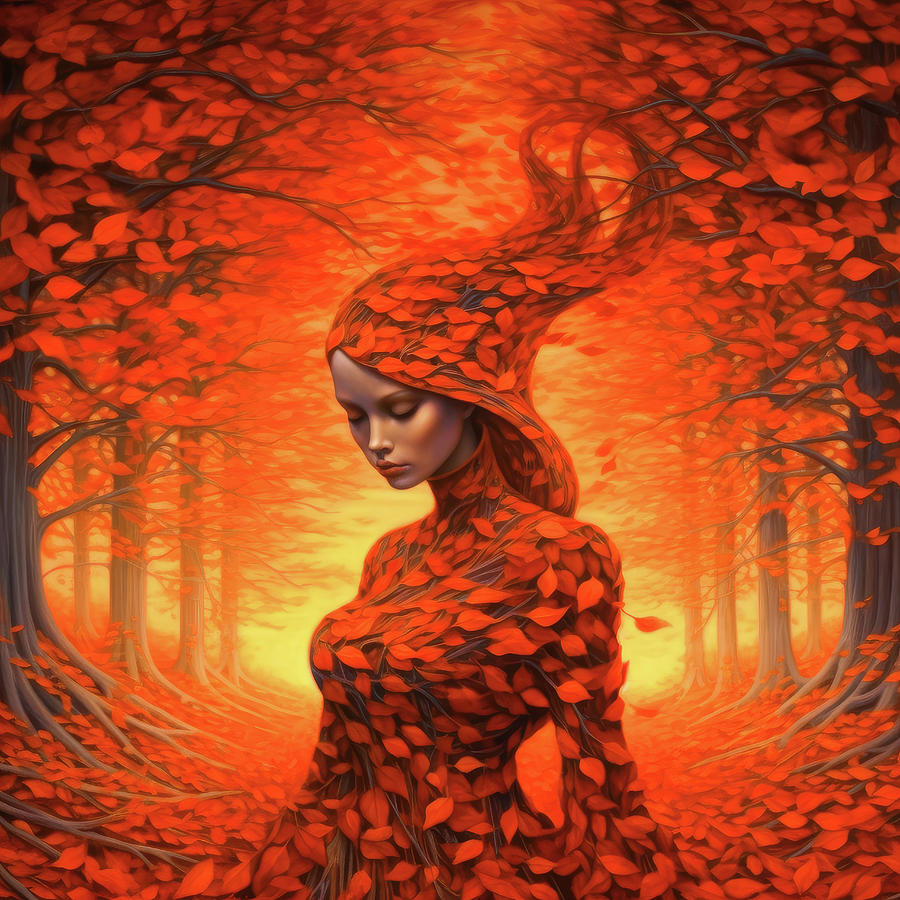 Autumn Woman 02 Digital Art by Matthias Hauser