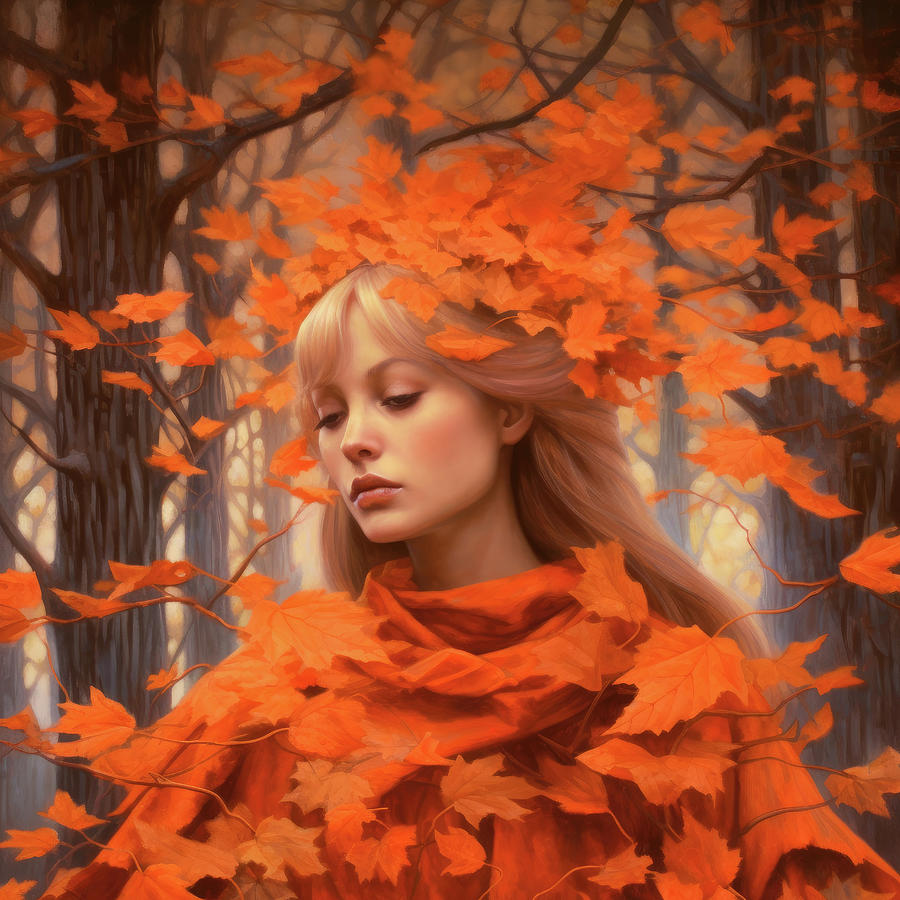 Autumn Woman 03 Digital Art by Matthias Hauser