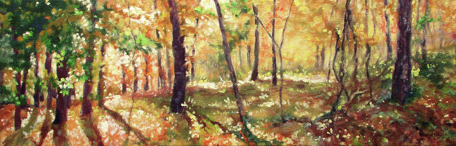 Autumn Woods Painting by Bonnie Mason