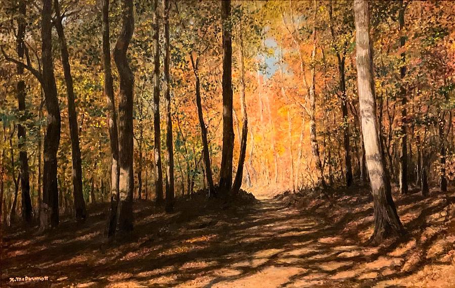 Autumn Woods Painting by Kathleen McDermott