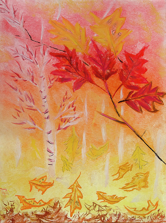 Autumn Woods Pastel by Sandra Silva