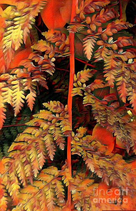 Autumnal Fern Mixed Media