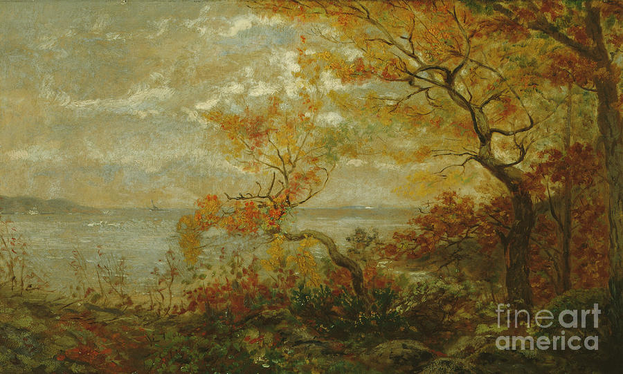 Autumnal landscape Painting by O Vaering by Olaf Isaachsen