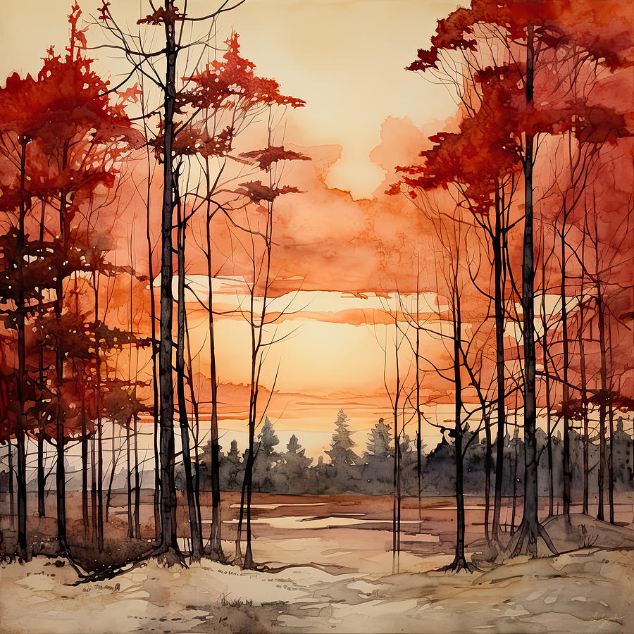 Autumnal Trend - Yellow and Red Artwork Painting by Lourry Legarde