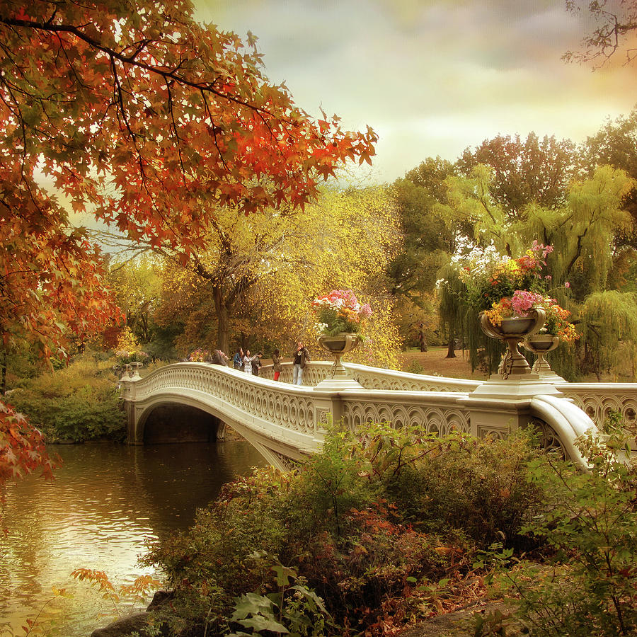 Autumns Arrival at Bow Bridge Photograph by Jessica Jenney