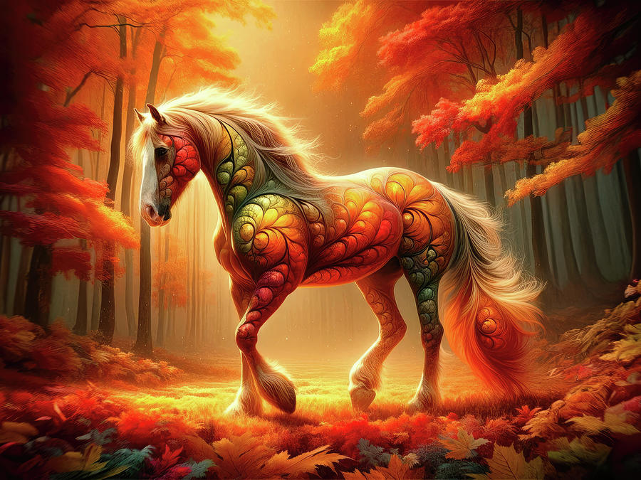 Autumns Enchanted Steed Digital Art by Bill And Linda Tiepelman