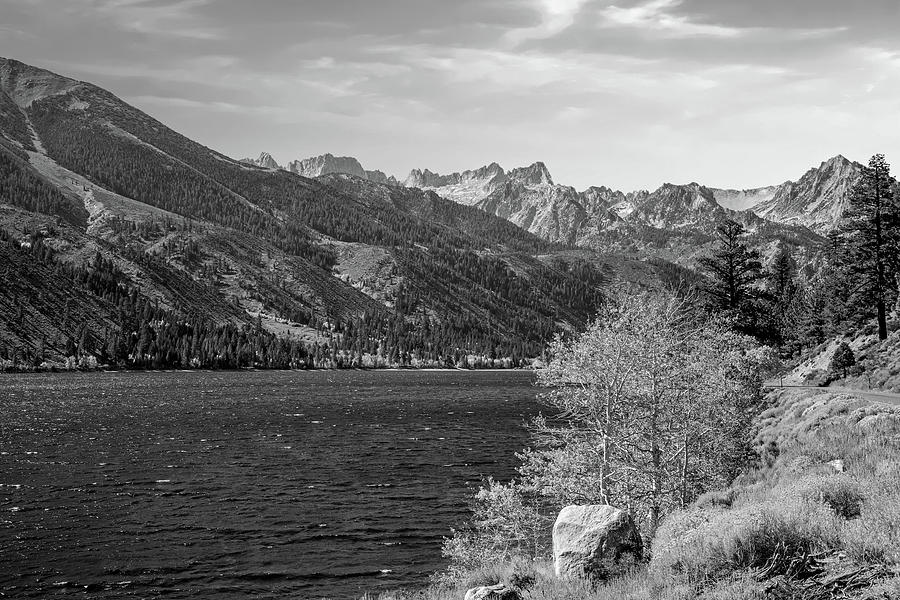 Autumns Eve at Twin Lakes in Black and White Photograph by Lynn Bauer