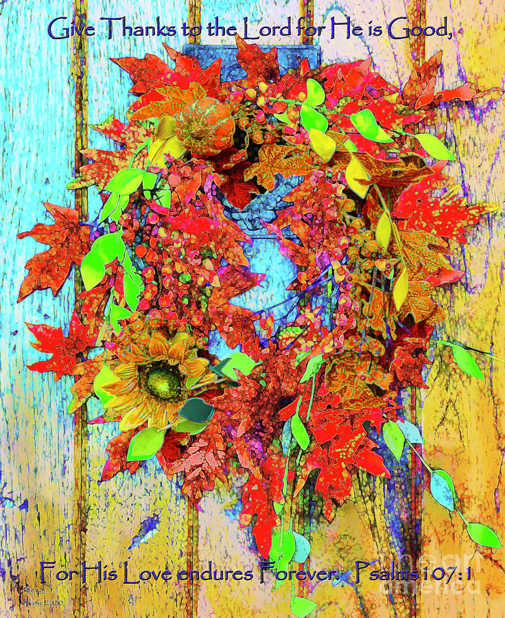Autumns Glory Give Thanks Painting by Bonnie Marie