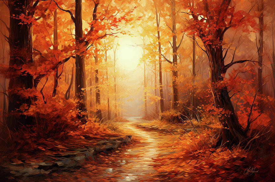 Autumns Path Digital Art by Lori Grimmett