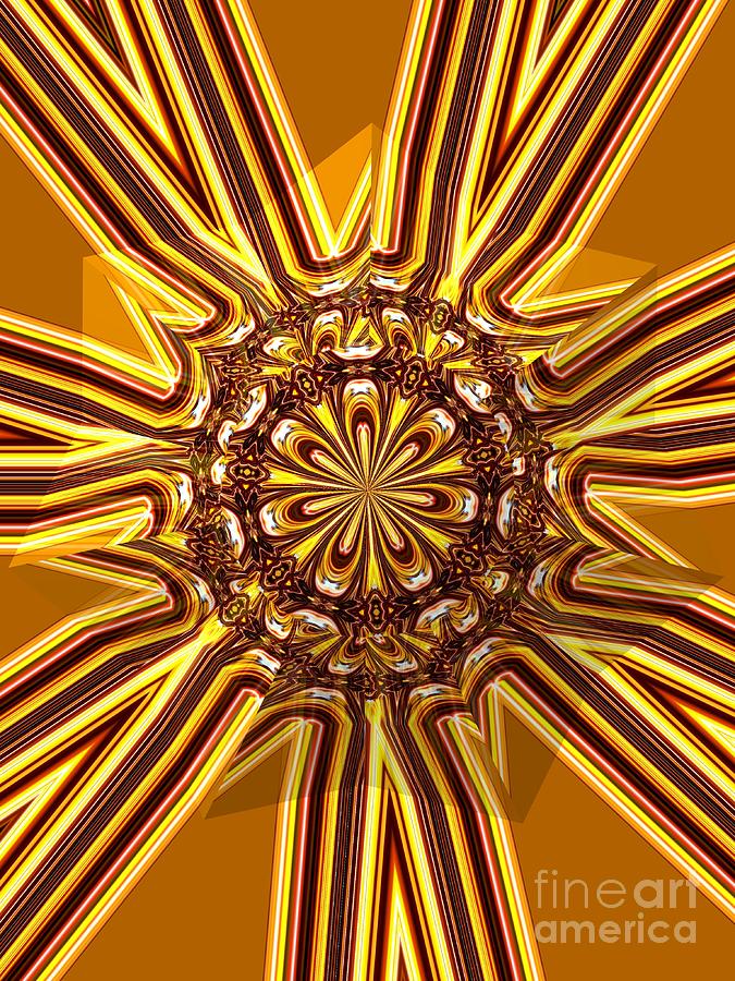 Autumns Radiant Beauty Fractal Kaleidoscope Mandala Abstract Digital Art by Rose Santuci-Sofranko