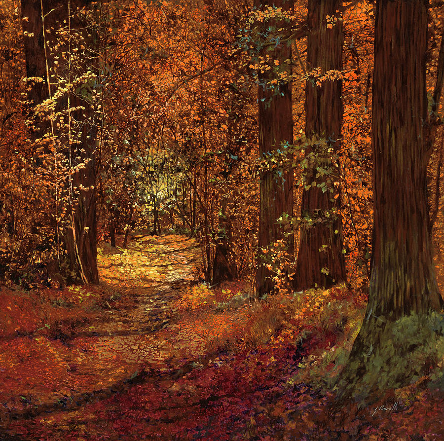 Fall Painting - Autunno Nei Boschi by Guido Borelli