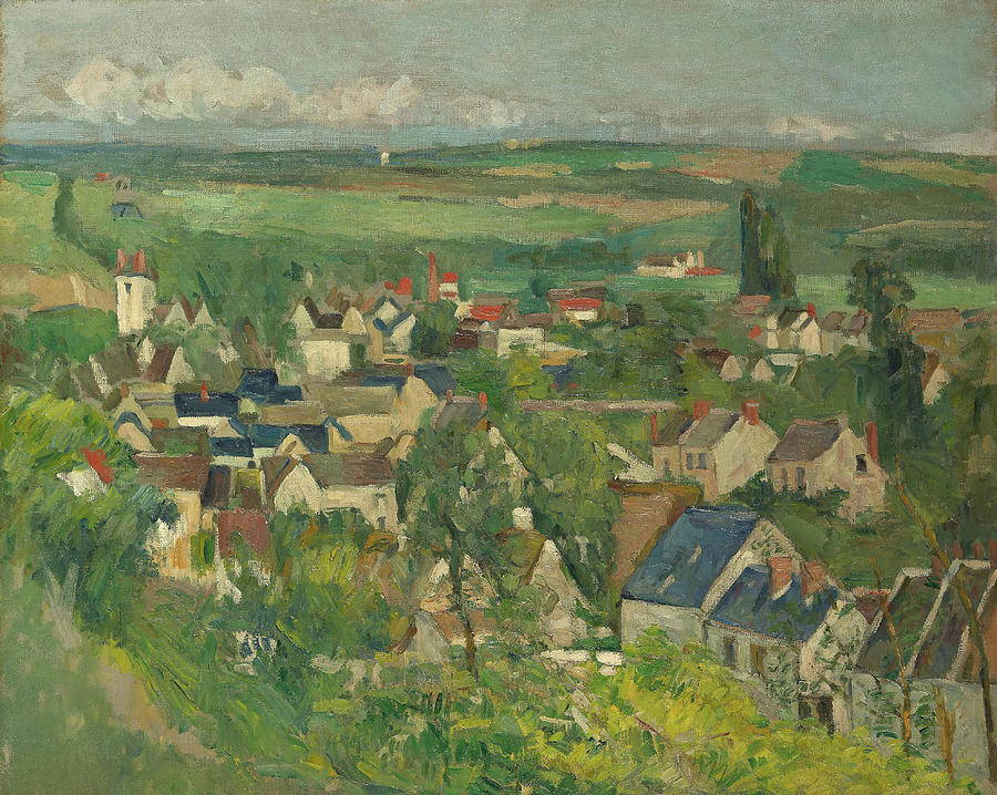 Auvers, Panoramic View. Paul Cezanne, French, 1839-1906. Painting by Paul Cezanne