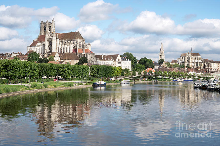 Auxerre cathedral riverside Photograph by Bryan Attewell