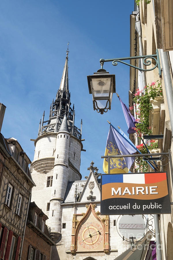 Auxerre Mairie and Clock Tower Photograph by Bryan Attewell