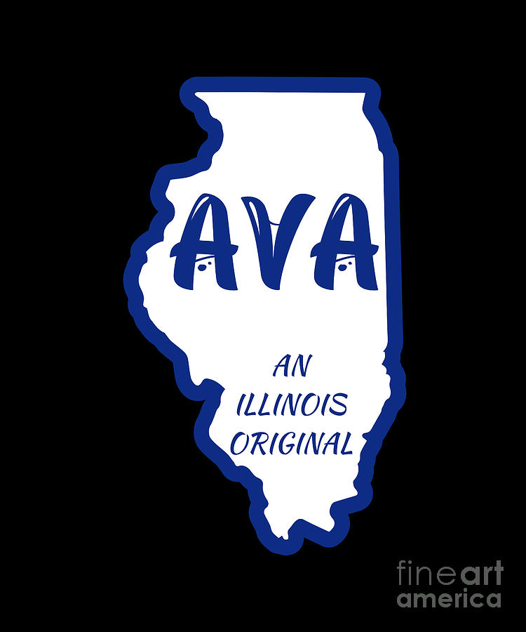 Ava An Illinois Original With outline of Illinois Digital Art by ...