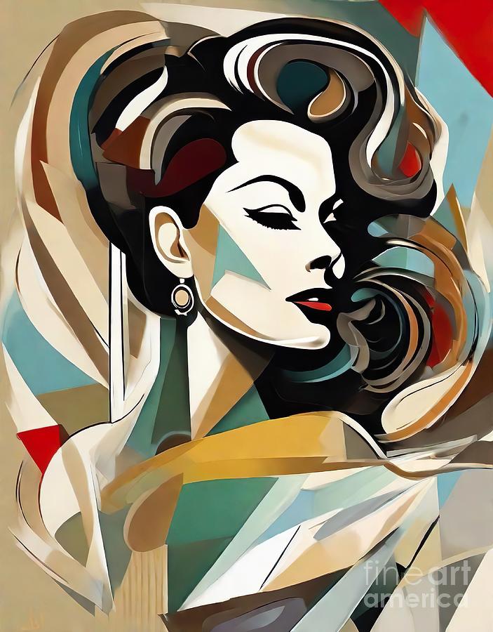 Ava Gardner Digital Art - Ava Gardner abstract by Movie World Posters