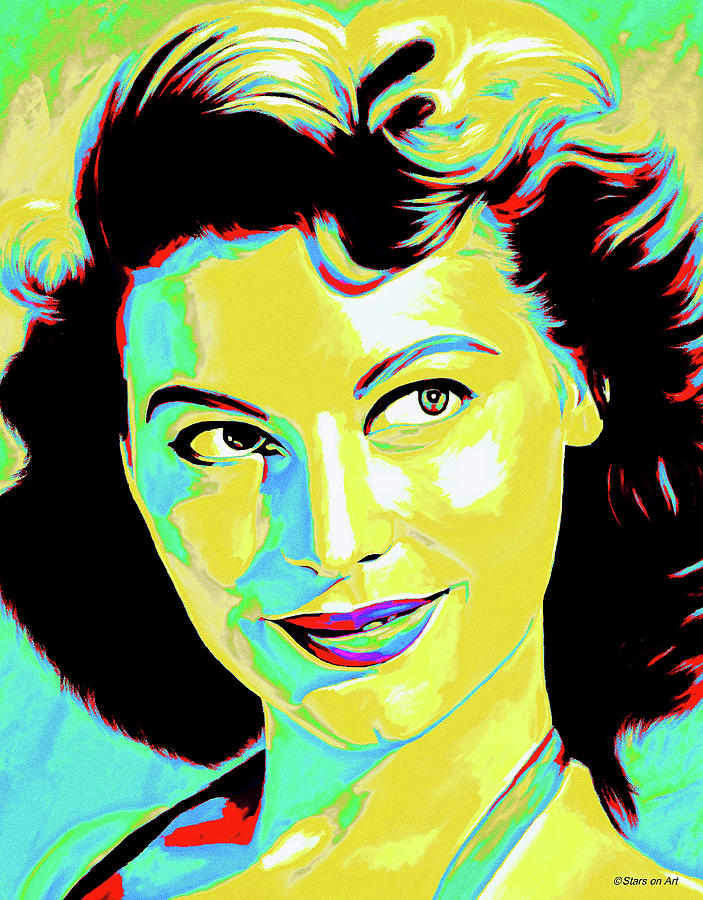 Ava Gardner Digital Art - Ava Gardner neon portrait by Movie World Posters