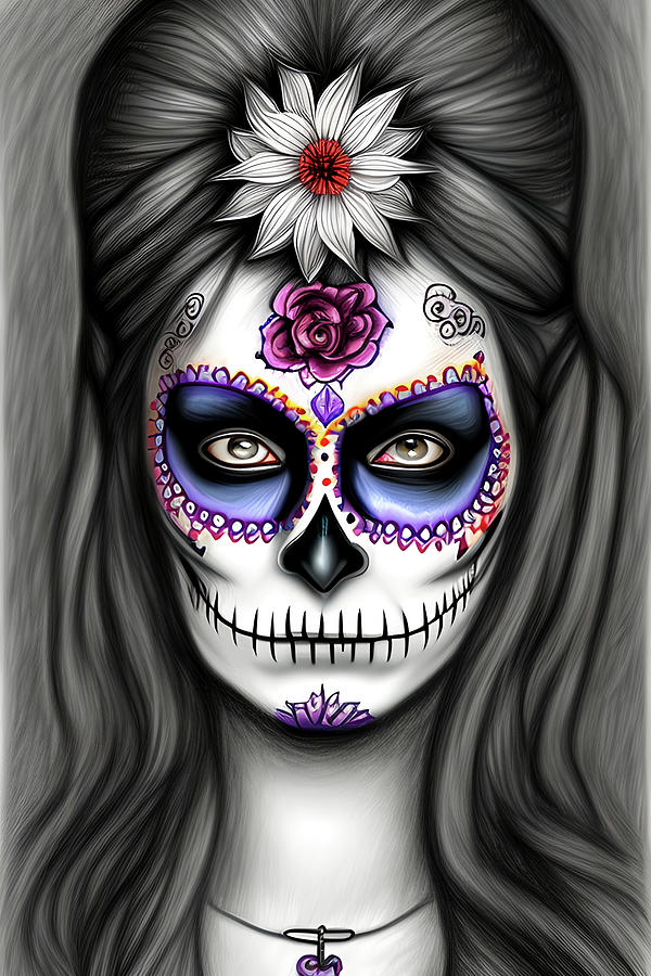 Ava - Sugar Skull Digital Art by Paul Grainger - Fine Art America