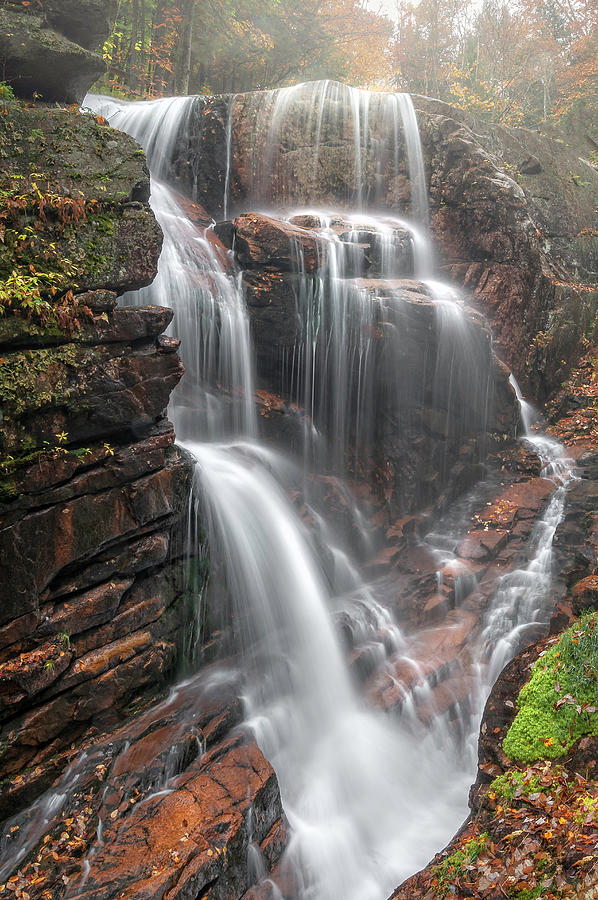 Avalanche Falls - Flume Gorge Franconia Notch White Mountains Photograph by Photos by Thom