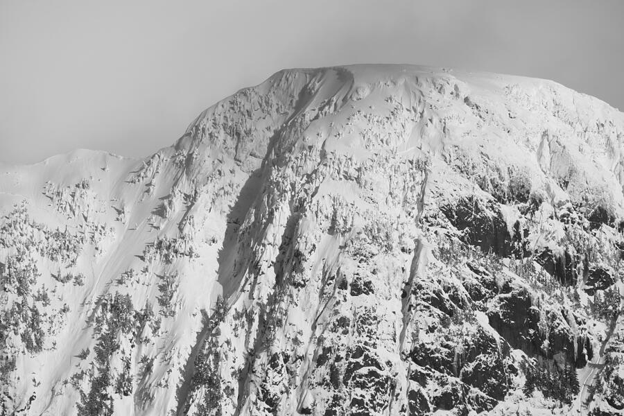Avalanche Mountain Snow Drifts - B/W Photograph by Ian McAdie