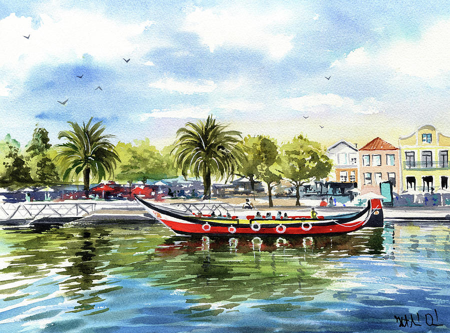 Aveiro Portugal Painting Painting by Dora Hathazi Mendes