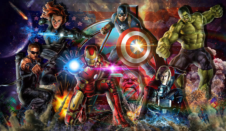 Avengers Digital Art by Adam Vance