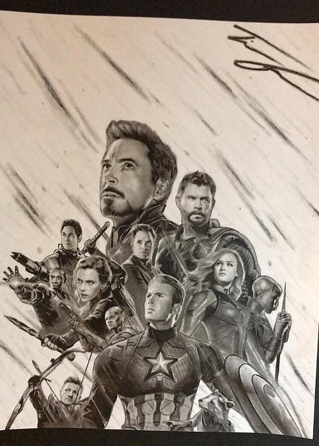 Drawing of Thor (Chris Hemsworth) from Avengers