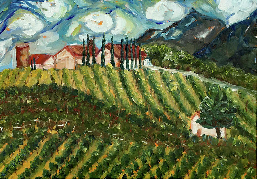 Avensole Vineyard and Winery Temecula Painting by Roxy Rich