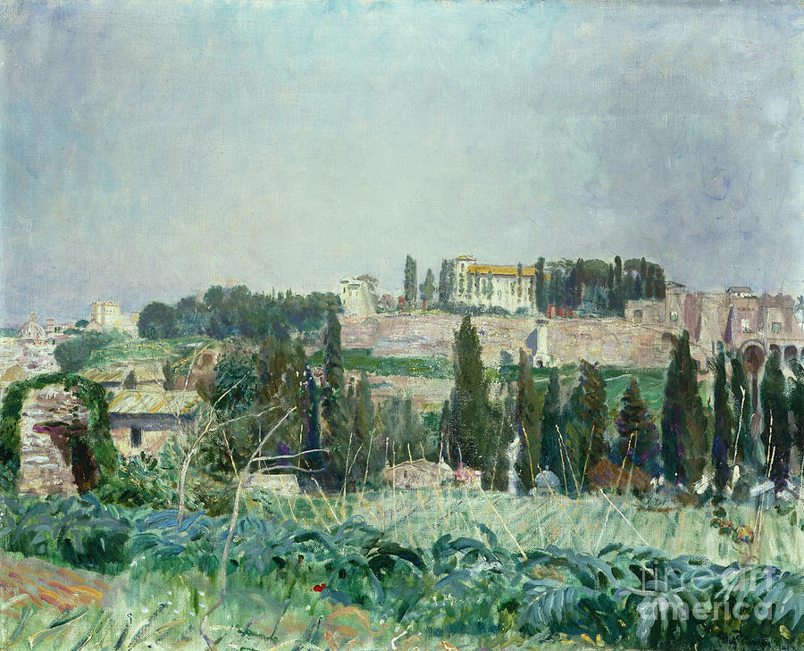 Aventine Hill  Painting by O Vaering by Eilif Peterssen