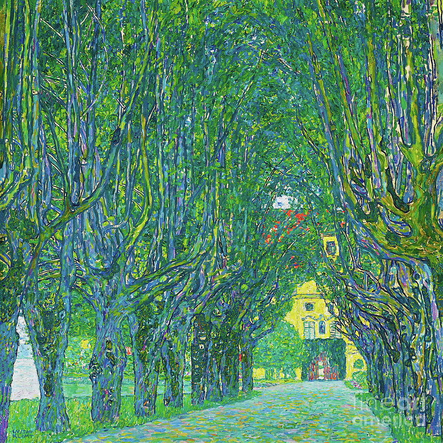 Avenue in the park in front of Schloss Kammer Painting by Gustav Klimt