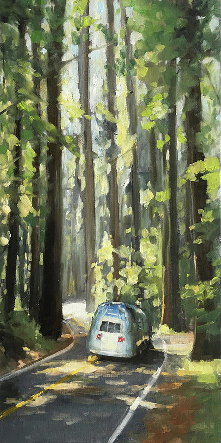 Avenue of the Giants Painting by Elizabeth Jose