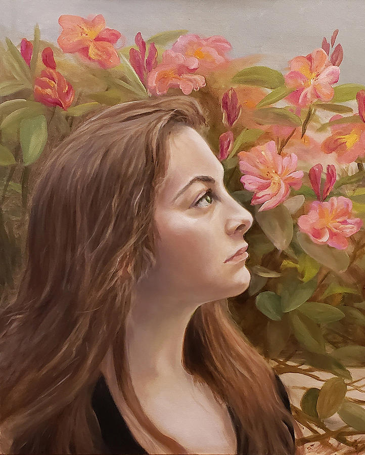 Avery In Rhodies Painting by James Andrews