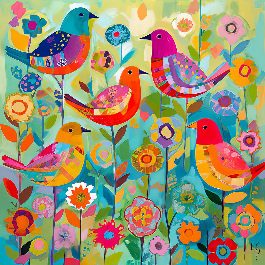 Avian Tapestry Garden Mixed Media by Ivan Guaderrama - Fine Art America