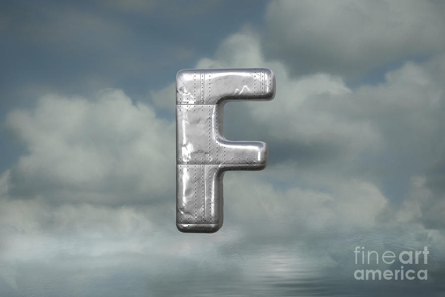 Typography Mixed Media - Aviation Alphabet Letter F by Elisabeth Lucas