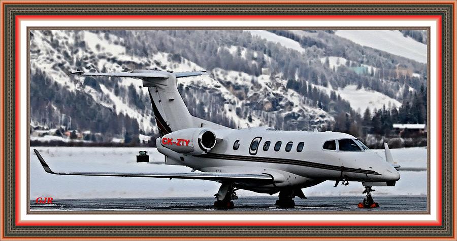 Aviation Art Catus 2 No 3 Private Learjet C K Z T Y L A S With Printed Frame Digital Art By Gert J Rheeders