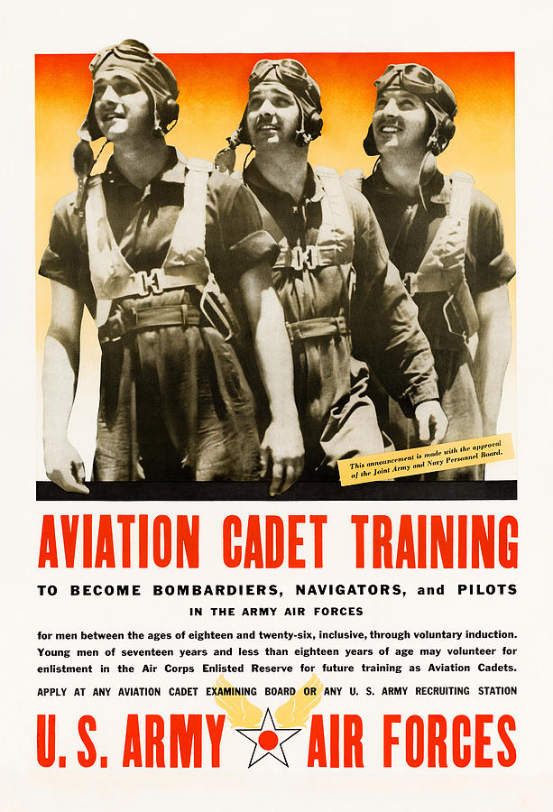 Aviation Cadet Training - Become Bombardiers, Navigators, and Pilots - WW2 Mixed Media by War Is Hell Store