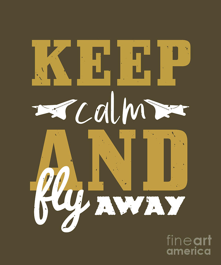Aviation Digital Art - Aviation Gift Keep Calm And Fly Away by Jeff Creation