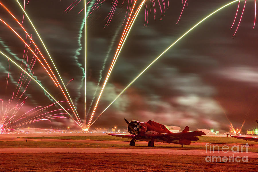 Aviation Night Time Fireworks Photograph by Paul Quinn