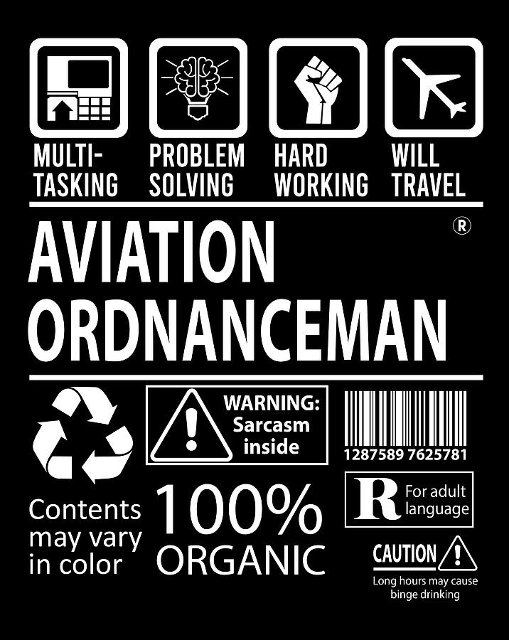 Aviation Ordnanceman T Shirt - Multitasking Job Title Gift Item Tee ...