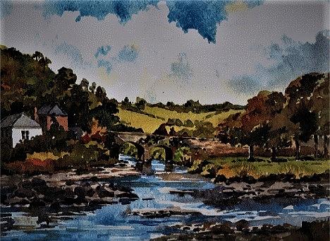 Avoca meeting of the waters Painting by Val Byrne