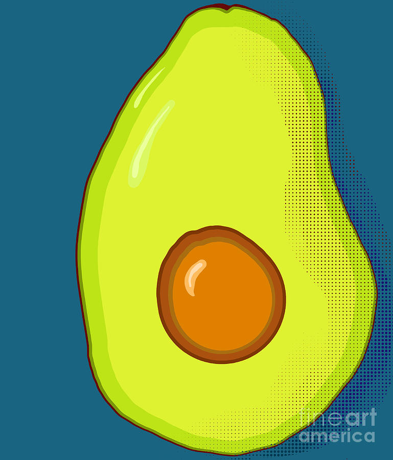 Avocado Half, Modern Kitchen Decor Digital Art by Patricia Awapara
