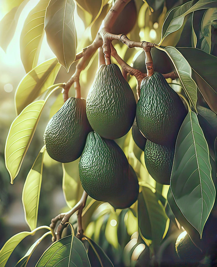 Avocados In The Morning Light  Digital Art by HH Photography of Florida