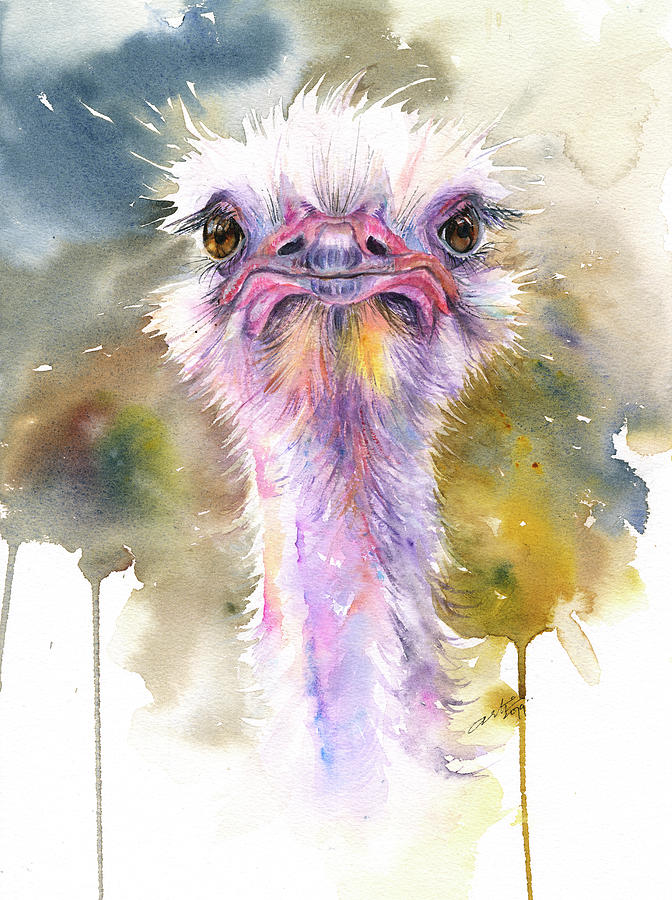Avon the Ostrich Painting by Arti Chauhan