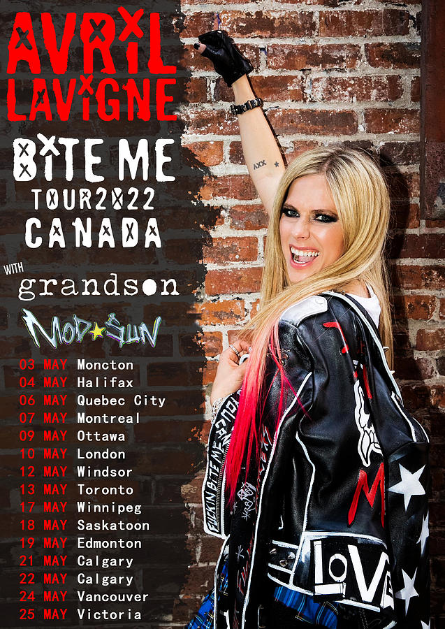 Avril Lavigne Bite Me Canada Tour Dates 2022 Ri90 Digital Art by Raisya