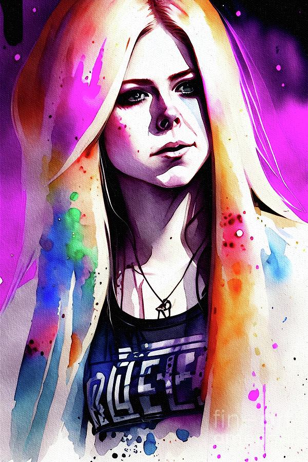 Avril Lavigne, Music Star Painting by John Springfield - Fine Art America