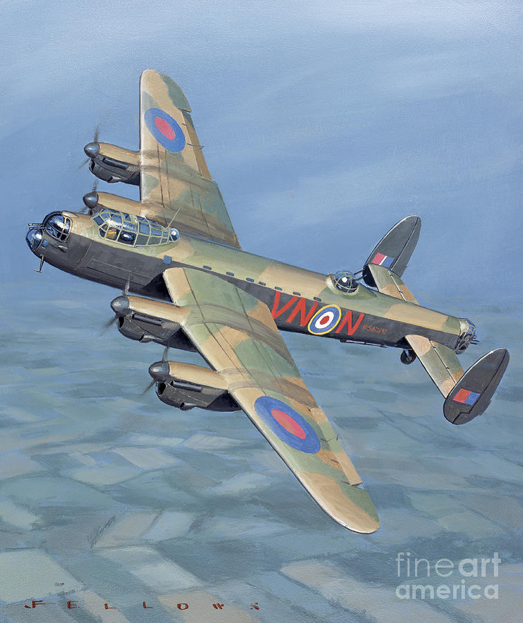 Avro Lancaster Painting by Jack Fellows