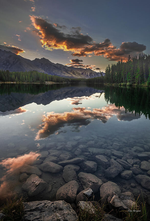 Banff National Park Photograph - Awaiting Daybreak at Johnson Lake by Tim Bryan
