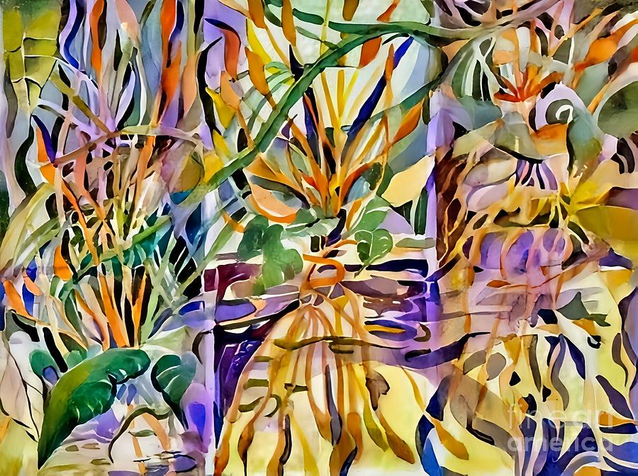 Jungle Painting - Awakened Mirrors by Mindy Newman